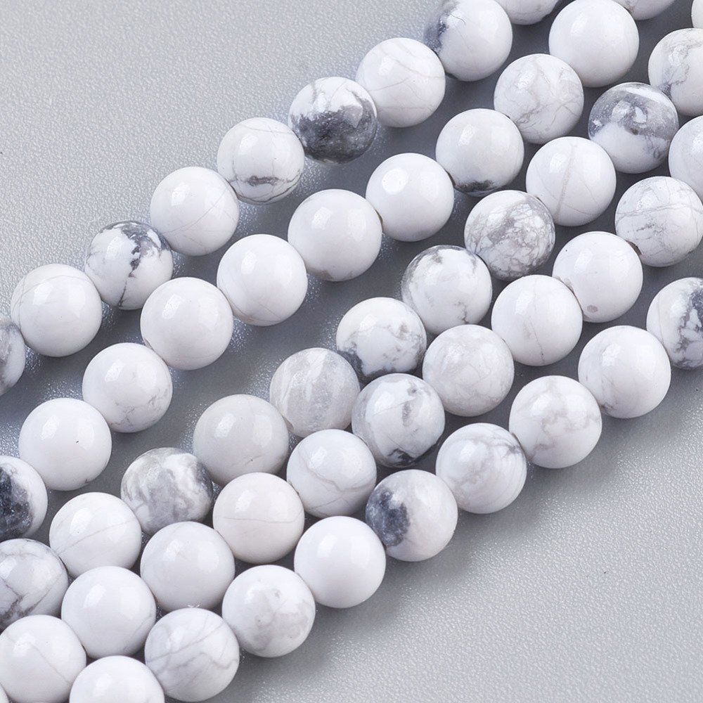 Perle (finte): Howlite Perlen weiss natural 4mm – Nuovo (secondo la descrizione) da Alpnachstad venduto da perlengaby