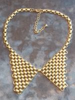 Vintage Metallgitter silbriger Kragen Kette, 60er Jahre