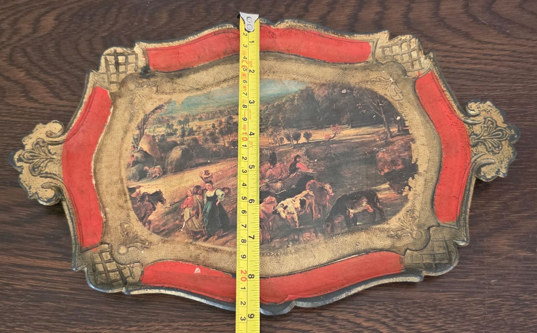 Piatti di portata: Jugendstil-Tablett mit ländlicher Szene – Usato da Rheinsulz venduto da Dred 4