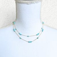 Collier Doré & Turquoise