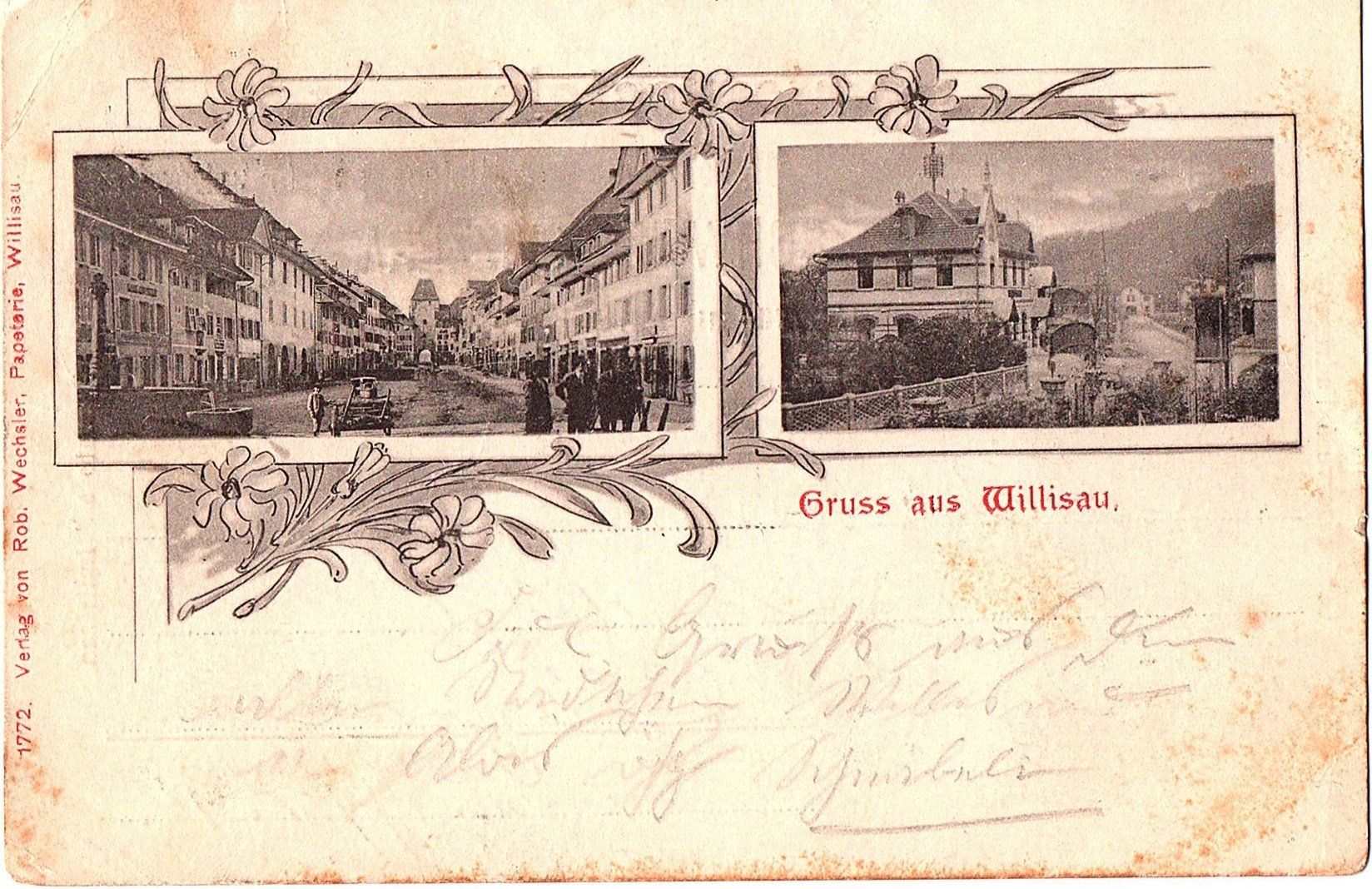 Cartoline postali: Willisau 1900 Ansichtskarte – Usato da Mörschwil venduto da antiksalon
