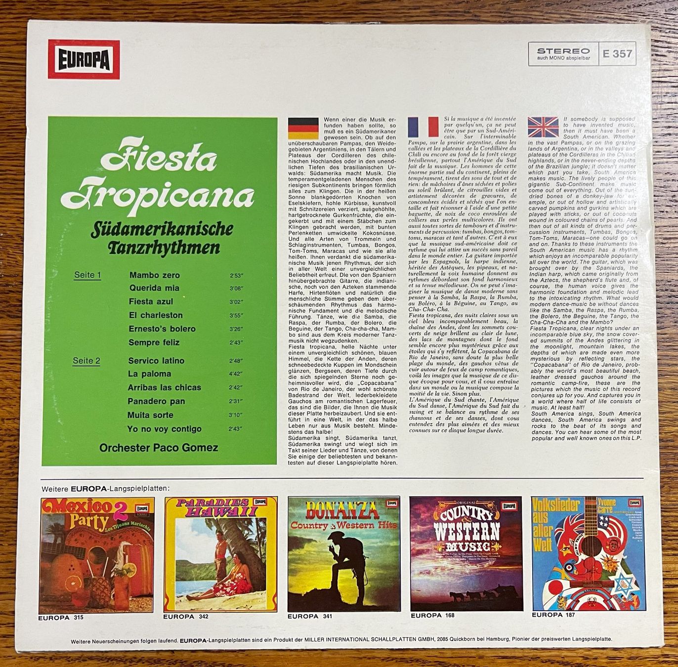 Dischi in vinile: Fiesta Tropicana - Schallplatte – Usato da Oftringen venduto da Vucki 1