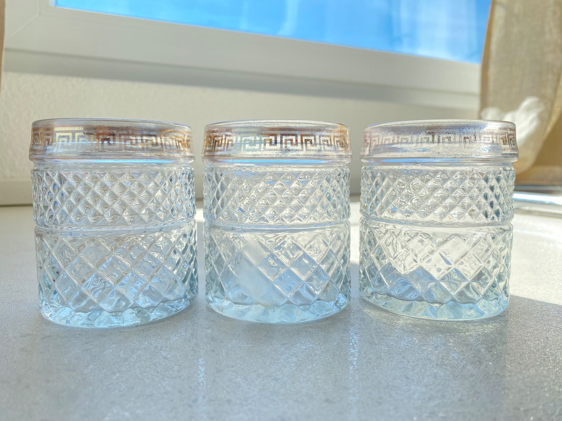 Portacandele: 3 Vintage Glas Windlichter – Usato da niederbipp venduto da Esbenz 2