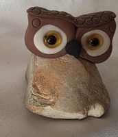 Eule Figur ist Naturstein Handgemacht siehe Foto