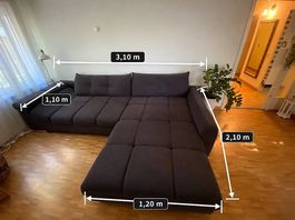Ecksofa / Wohnlandschaft Anthrazit