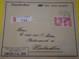 28..37. KEHRDRUCK SPEZ. BRIEF VON ZUMSTEIN BRIEFMARKEN, BERN