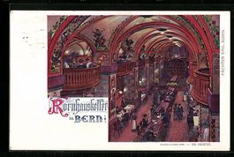 Bern, Besucher im Kornhauskeller, 1912
