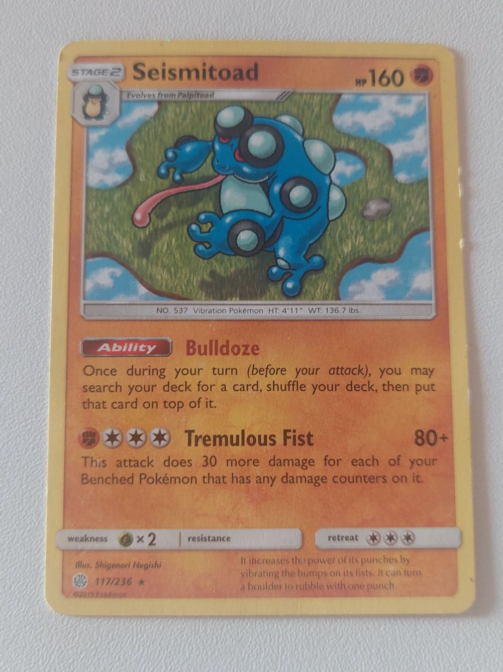 Pokémon Sammelbilder & Trading cards: Pokémon Karte: Seismitoad – Gebraucht aus Erlinsbach von pfunky