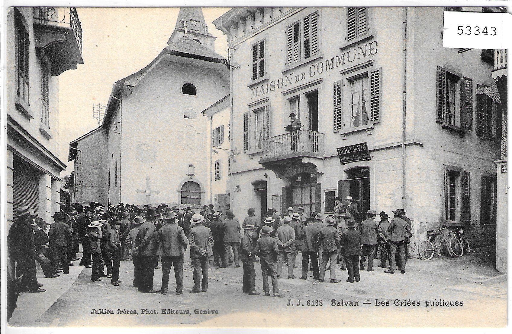 Cartoline postali: Salvan - Les Criees publiques - animee – Usato da Ettingen venduto da Kartenplanet