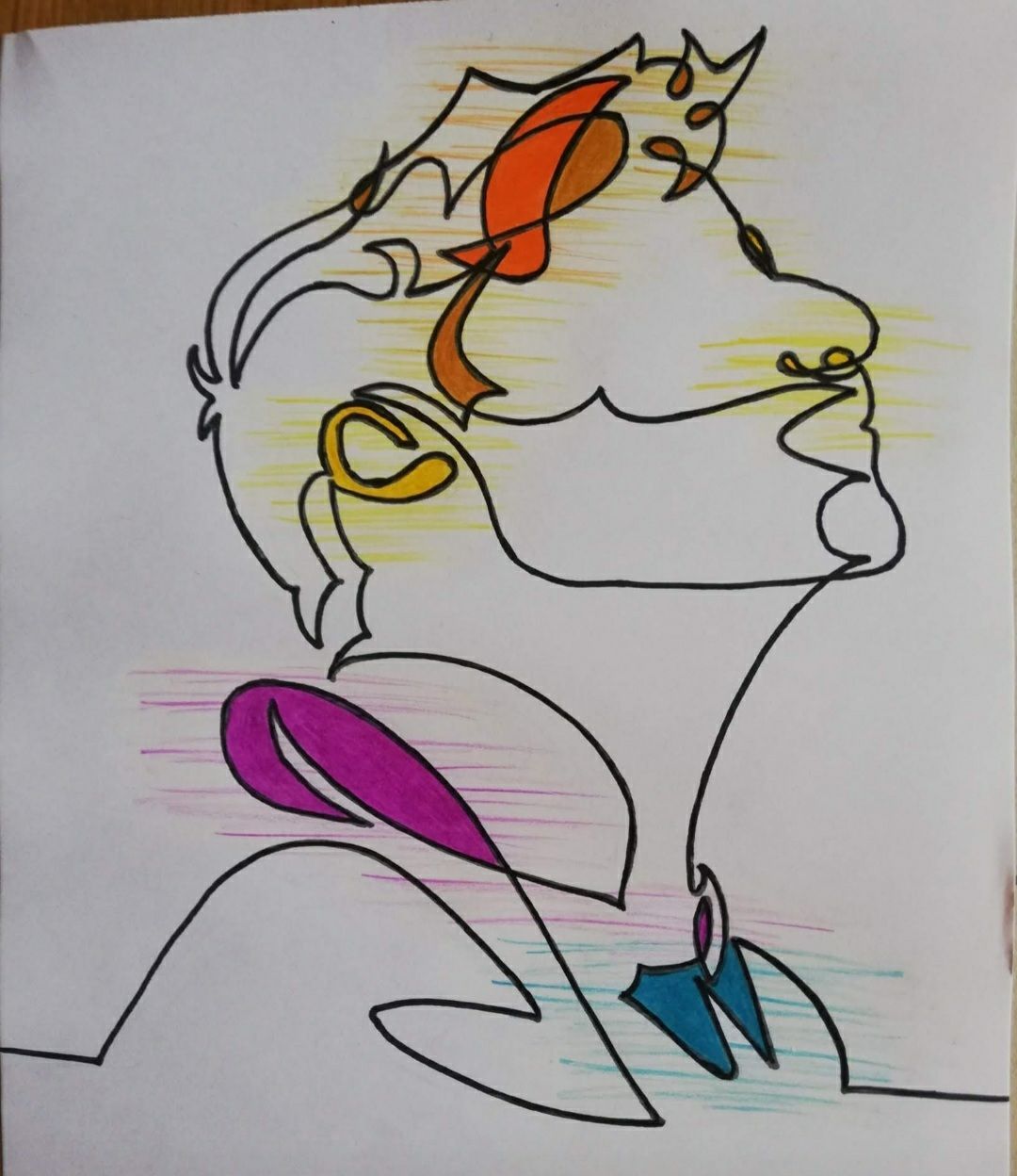 Poster & Bilder: one line art "Man" bunt – Neu (gemäss Beschreibung) aus Ossingen von Pattys_Art_Galerie