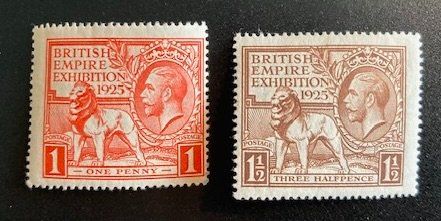 Tutti i francobolli: Grossbritanien (1925), 2 Werte (**) – Usato da Hermetschwil-Staff venduto da Starbliggi