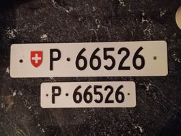 2x Nummernschild PTT Post ausrangiert 66526