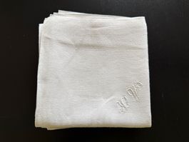 Vintage Stoffservietten Set mit Monogramm "KV"