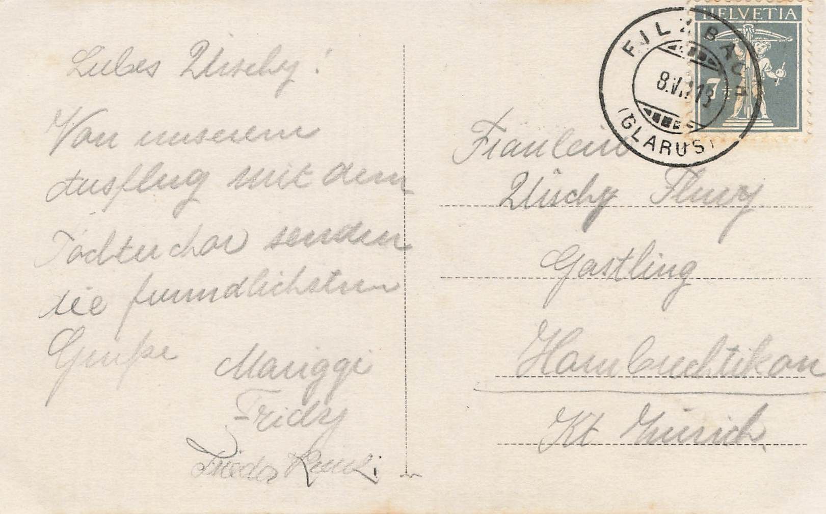 Ansichtskarten: Filzbach – Gebraucht aus Biasca von Blenio71 1