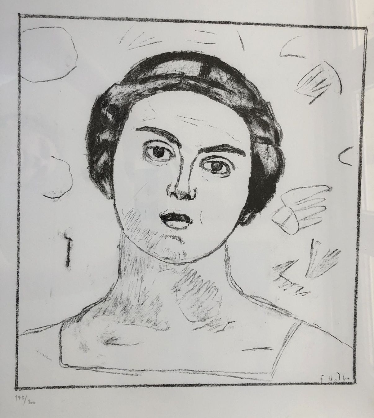 Grafiken & Lithographien: Ferdinand Hodler - Lithographie - "Brustbild Valentine" – Gebraucht aus Schaffhausen von durruti 1
