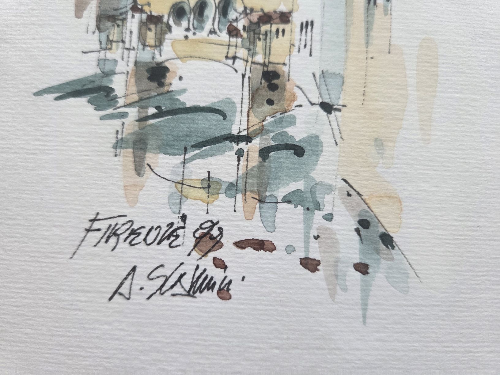 Dipinti: Aquarelle originale encadrée, Firenza 93 – Usato da Territet venduto da Cenh 2