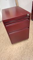 Aktenschrank Schubladen Rollcontainer bordeauxrot Stahl g...