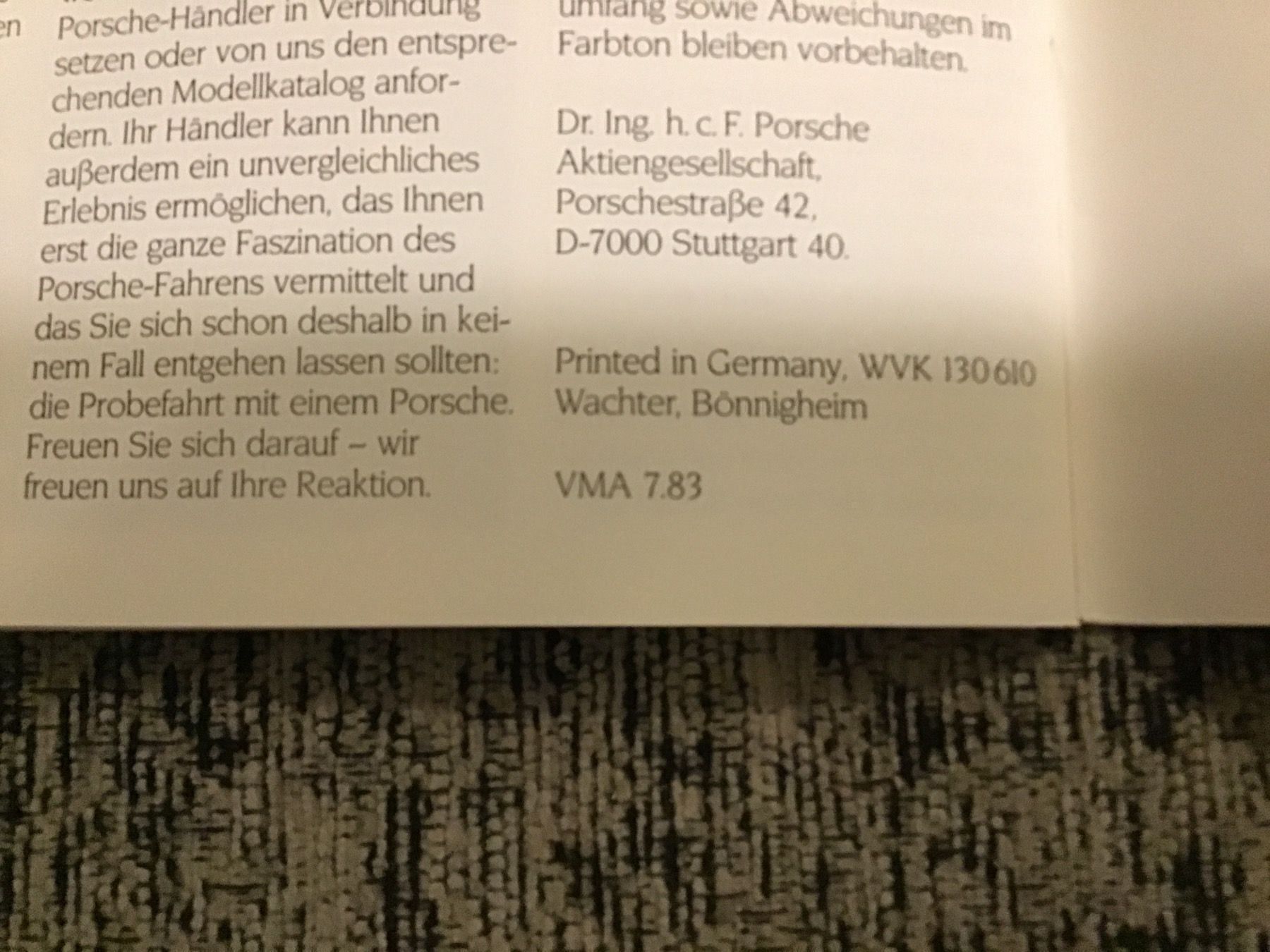 Porsche Documenti: Porsche Programm Verkaufsprospekt 7/83 – Usato da Scherzingen venduto da Starseller62 9