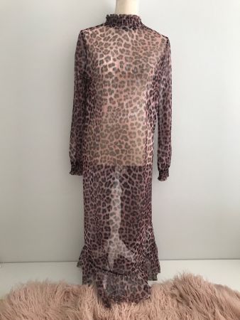 Raffiniertes Kleid in Leoprint - Gr. 38