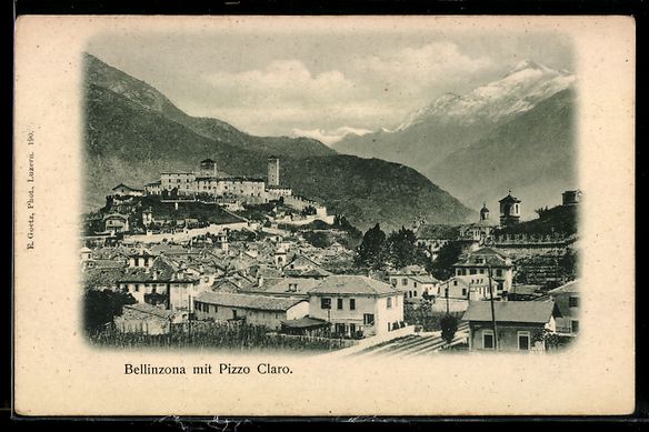 Cartoline postali: Bellinzona, Teilansicht mit Pizzo Claro – Usato da Berlin venduto da bartko-reher
