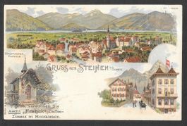Steinen bei Schwyz farbige Lithografie