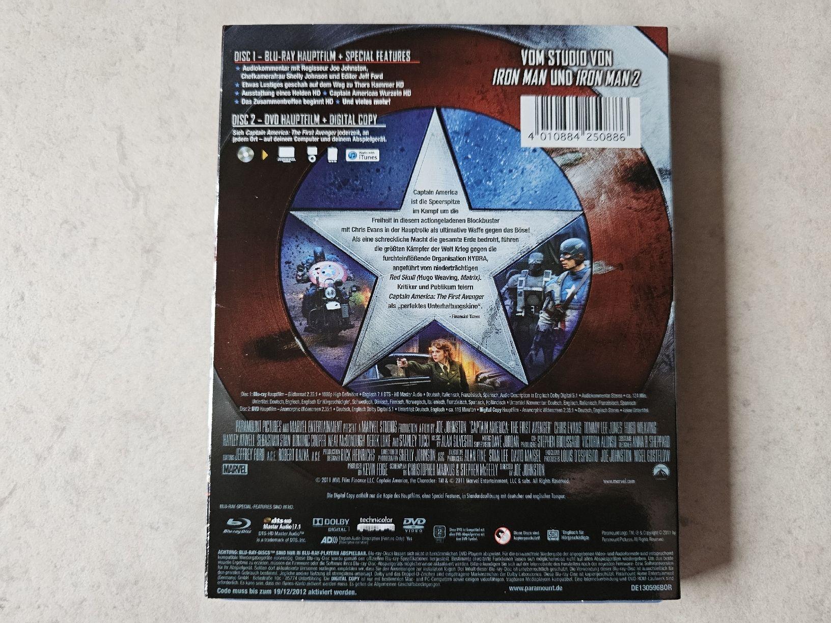 Tutti i DVDs: Captain America  -  The First Avenger  /  Bluray + DVD – Usato da Schneisingen venduto da backstore24 1