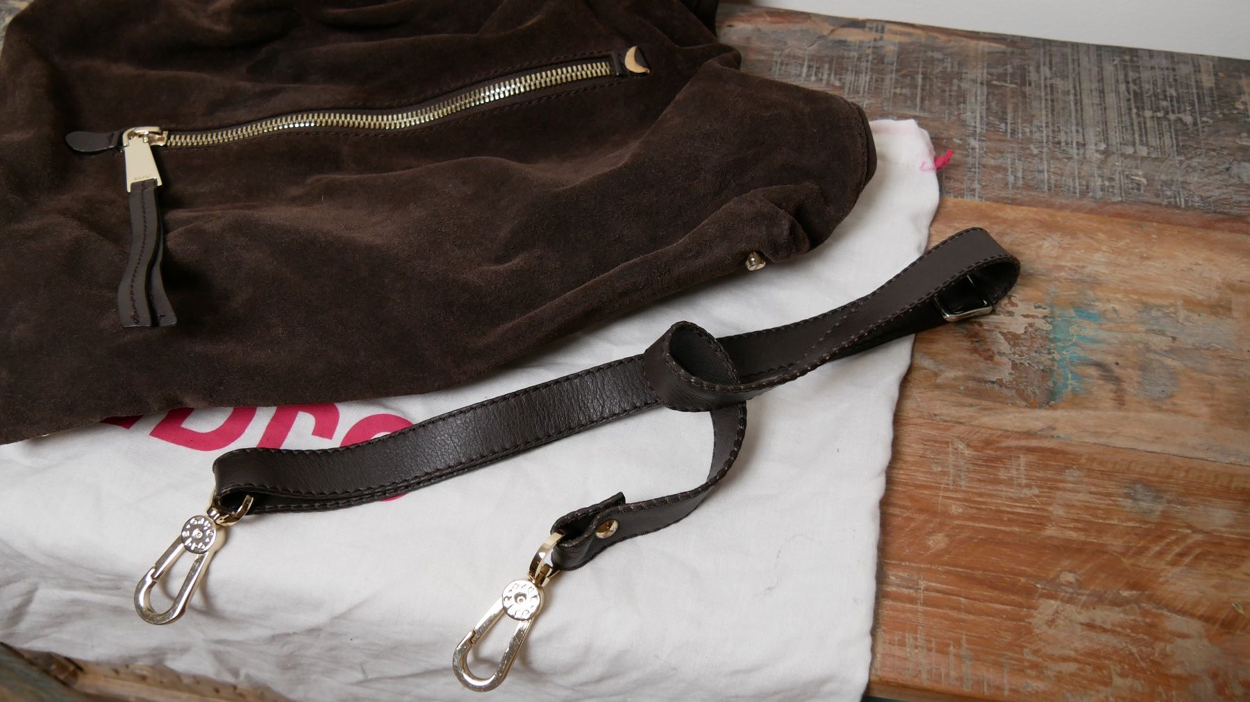 Abro Borse da donna: Abro Wildledertasche braun Shopper weiches Leder echt – Nuovo e nell'imballaggio originale da Zürich venduto da julia_vina 1