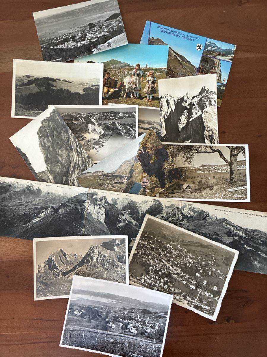 Cartoline postali: 52 Ansichtskarten Schweiz diverse vom Kanton Appenzell  – Usato da Oftringen venduto da Cla.vD.74 2