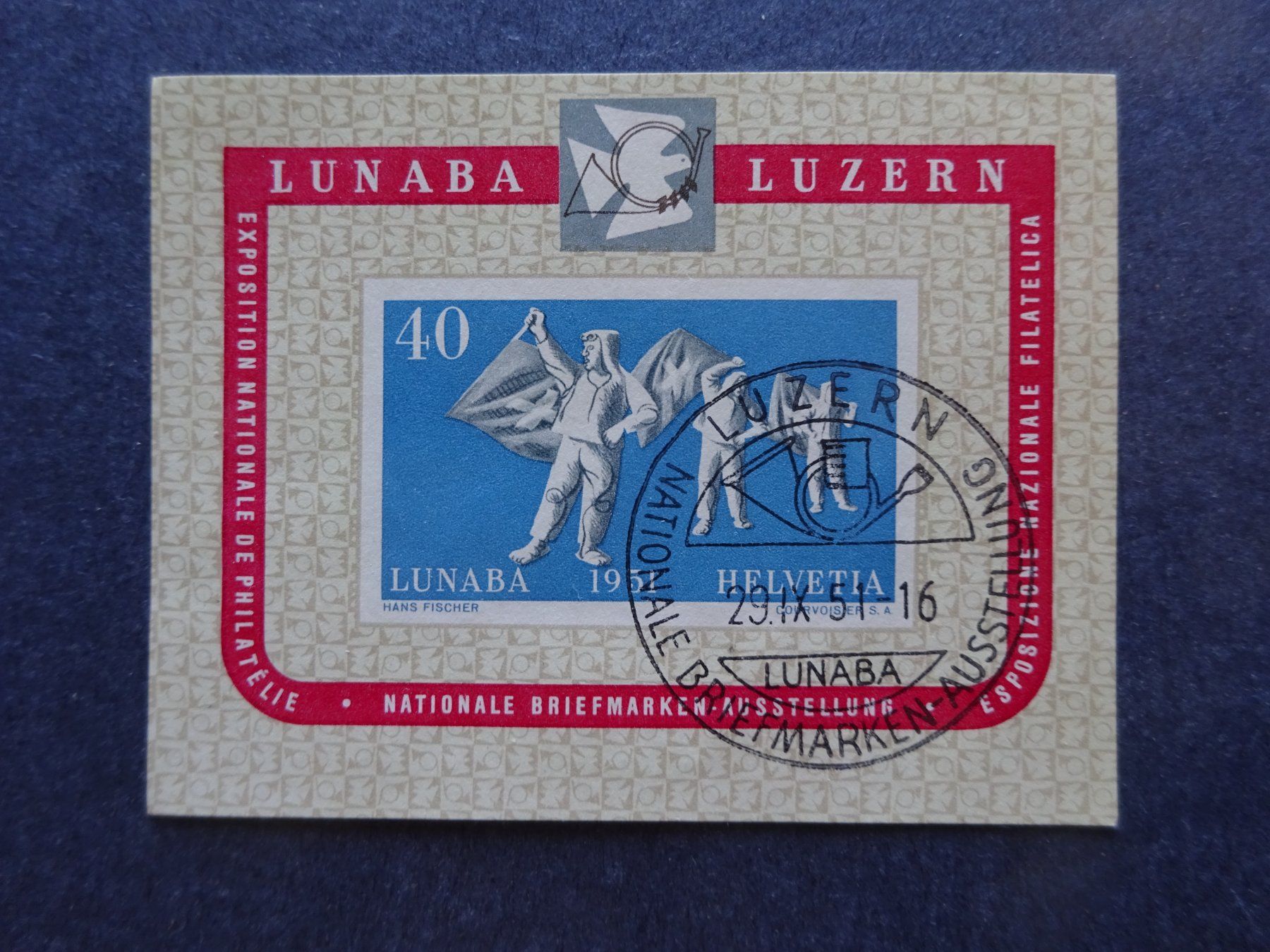 Tutti i francobolli: 1951 Block W32 mit ET-Stempel – Usato da Appenzell-Steinegg venduto da adi1975 1