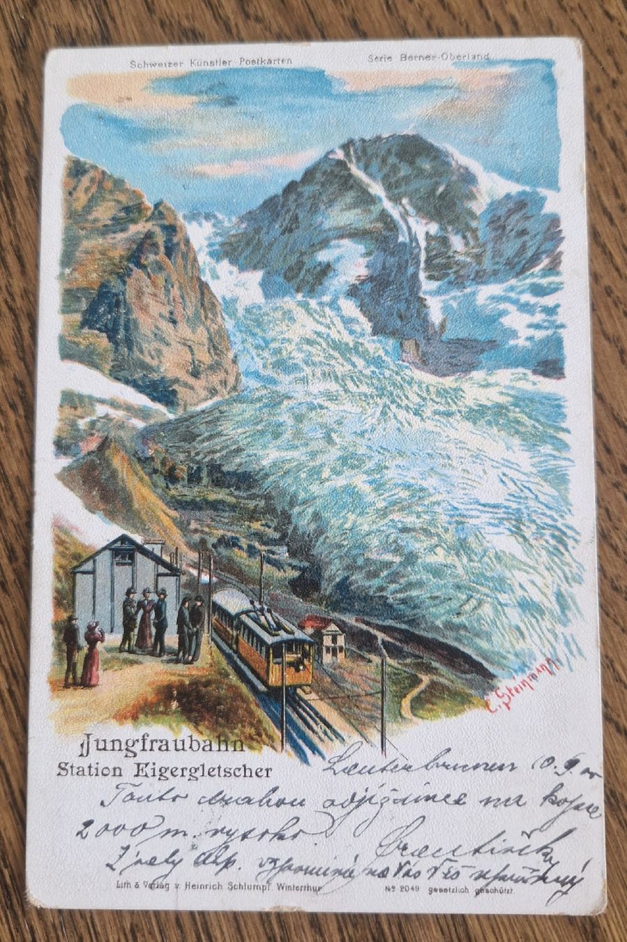 Cartoline postali: Litho Station Eigergletscher 1990 n. Pardubitz Böhmen – Usato da Ebikon venduto da Donar50