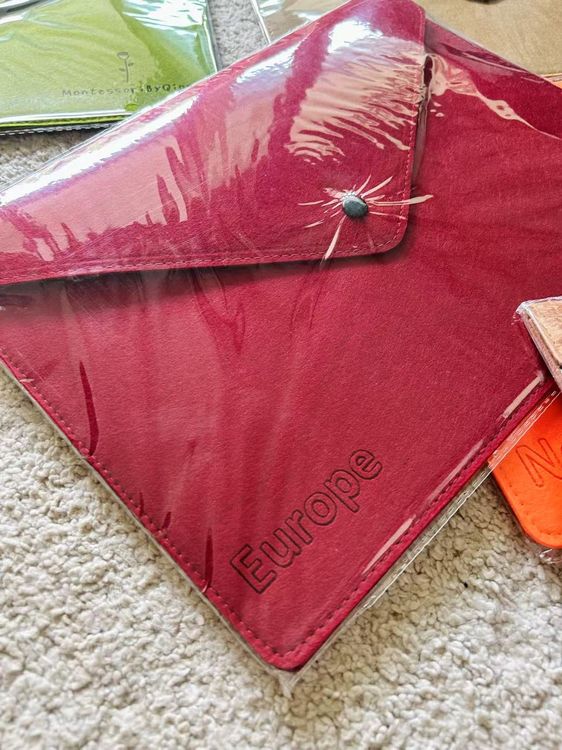 Montessori Geography Folders Set Color-Coded Laser Engraving (Neu und ...