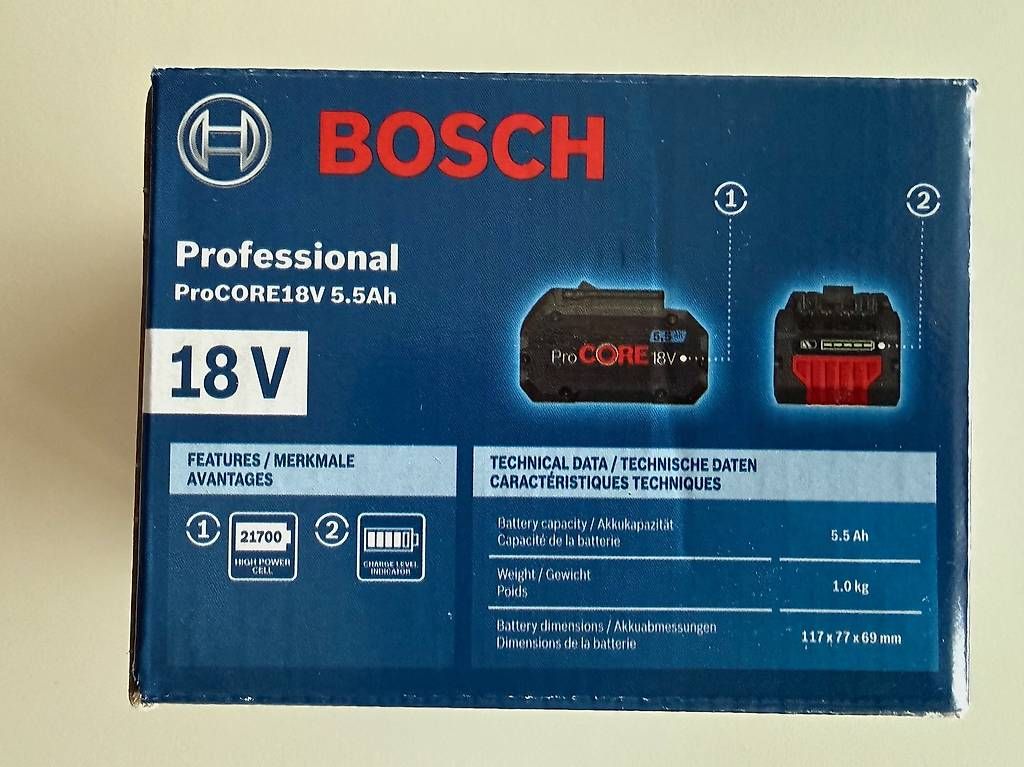 Bosch Caricatori & Batterie: Bosch Professional ProCORE  18V 5.5Ah – Nuovo e nell'imballaggio originale da St-Gingolph venduto da GoldenKeys 2