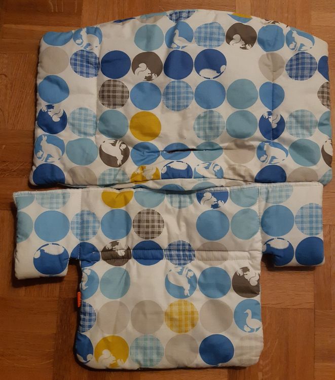 Coussin Pour Chaise Haute Stokke Tripp Trapp LEKEFET | 2 Pièces (assise + Dossier) | Imperméable TPU | Facile à Nettoyer | Blanc Motif Lapin
