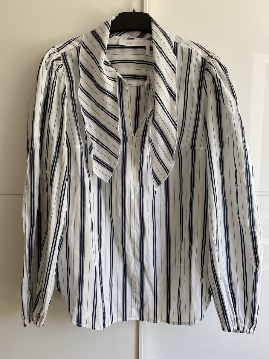 Chloé Blusen: Chloé Bluse mit Seide, gestreift, Grösse 36 – Gebraucht aus Winterthur von marisole4