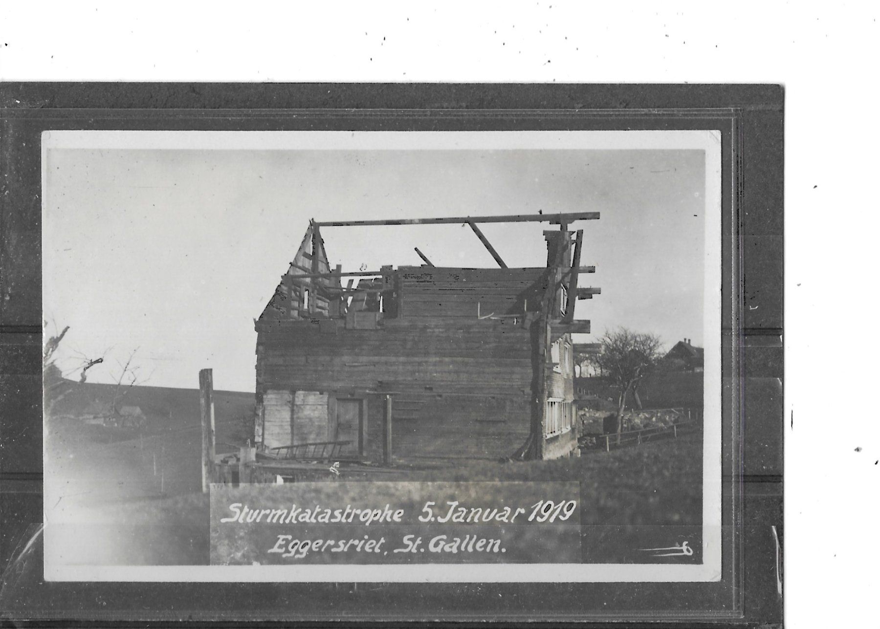 Cartoline postali: SG Eggersriet Sturmkatastrophe 5.Januar 1919 – Usato da Schocherswil venduto da Wilare