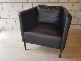 Ikea Leder Sessel EKERÖ schwarz Kunst-Leder