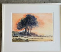 Aquarell "Landschaft mit Bäumen"