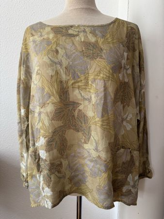 Chemise légère NILE, taille M, imprimé floral, jaune 