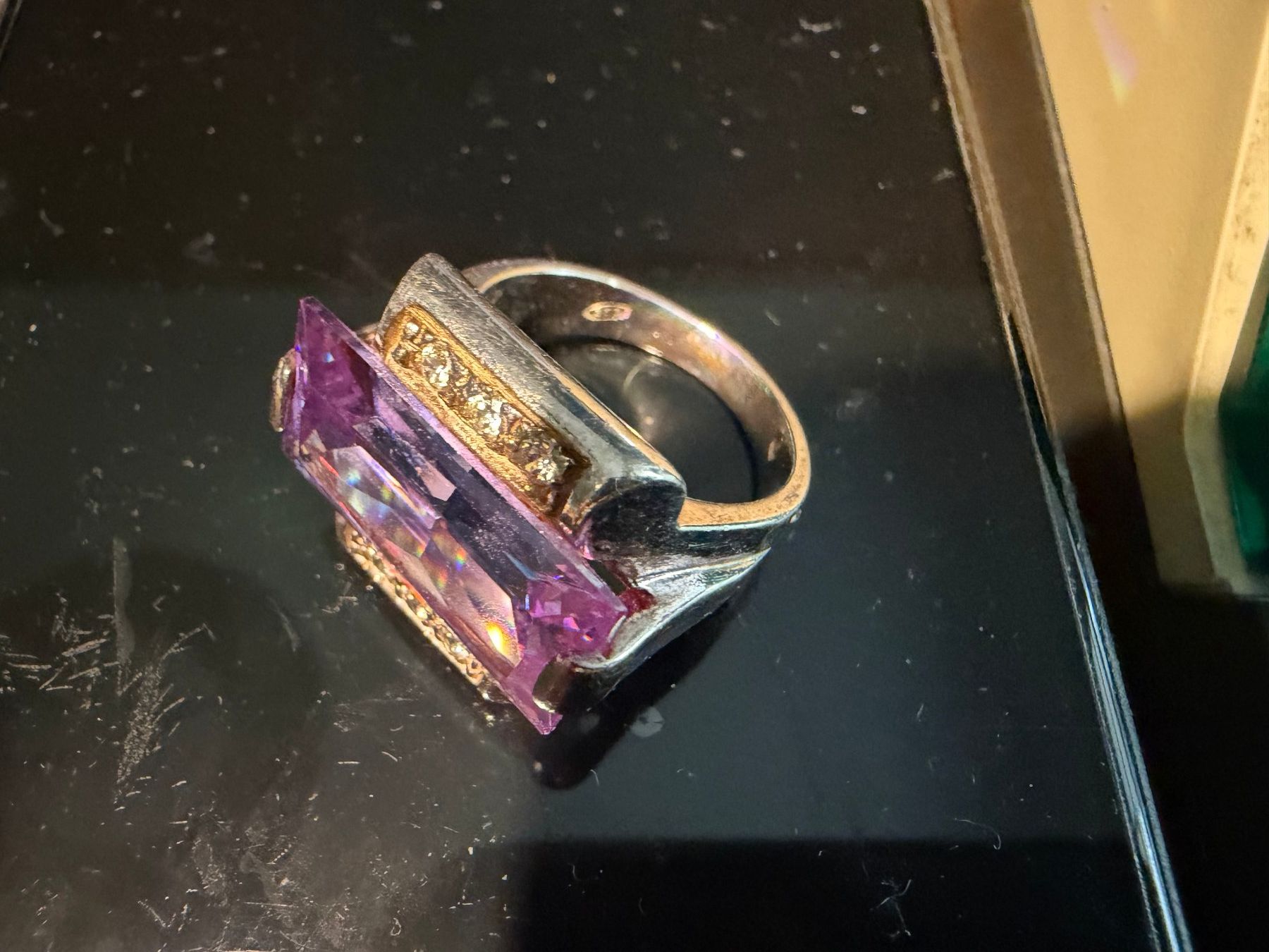 Anelli: Ring Silber Amethist Art Deco – Usato da Bischofszell venduto da Joachim-115 1