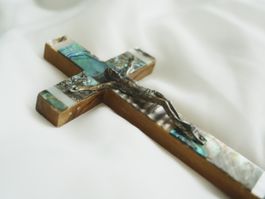 Wandkreuz Jerusalem Perlmutt Kruzifix Heiliges Land