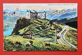 AK SONNENAUFGANG AUF RIGI KULM SCHWYZ UNGELAUFEN