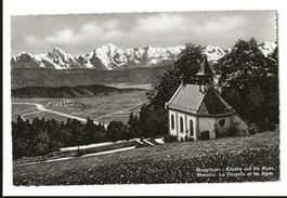 AK ca. 1940  Magglingen, Kapelle & Alpen, Top Zustand !