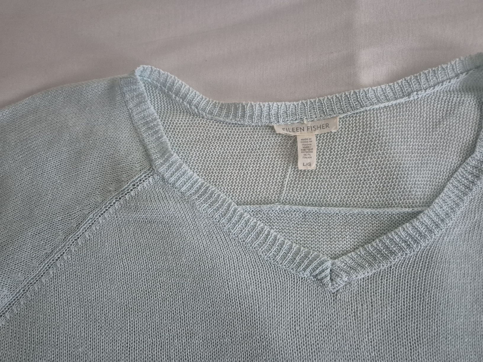 Maglioni & Felpe: Eileen Fisher Pullover hellblau Grösse L 100% Leinen – Nuovo (secondo la descrizione) da Herrliberg venduto da SELENONAUTKA 2
