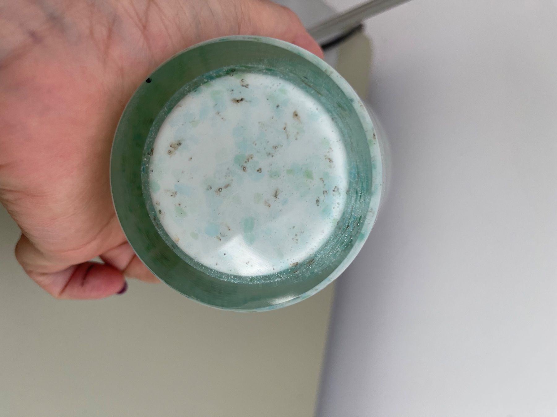 Vasi & Recipienti: Vase dickes Glas Hellgrün Salbei weiss – Usato da Nussbaumen AG venduto da HelenaDavid1910 4