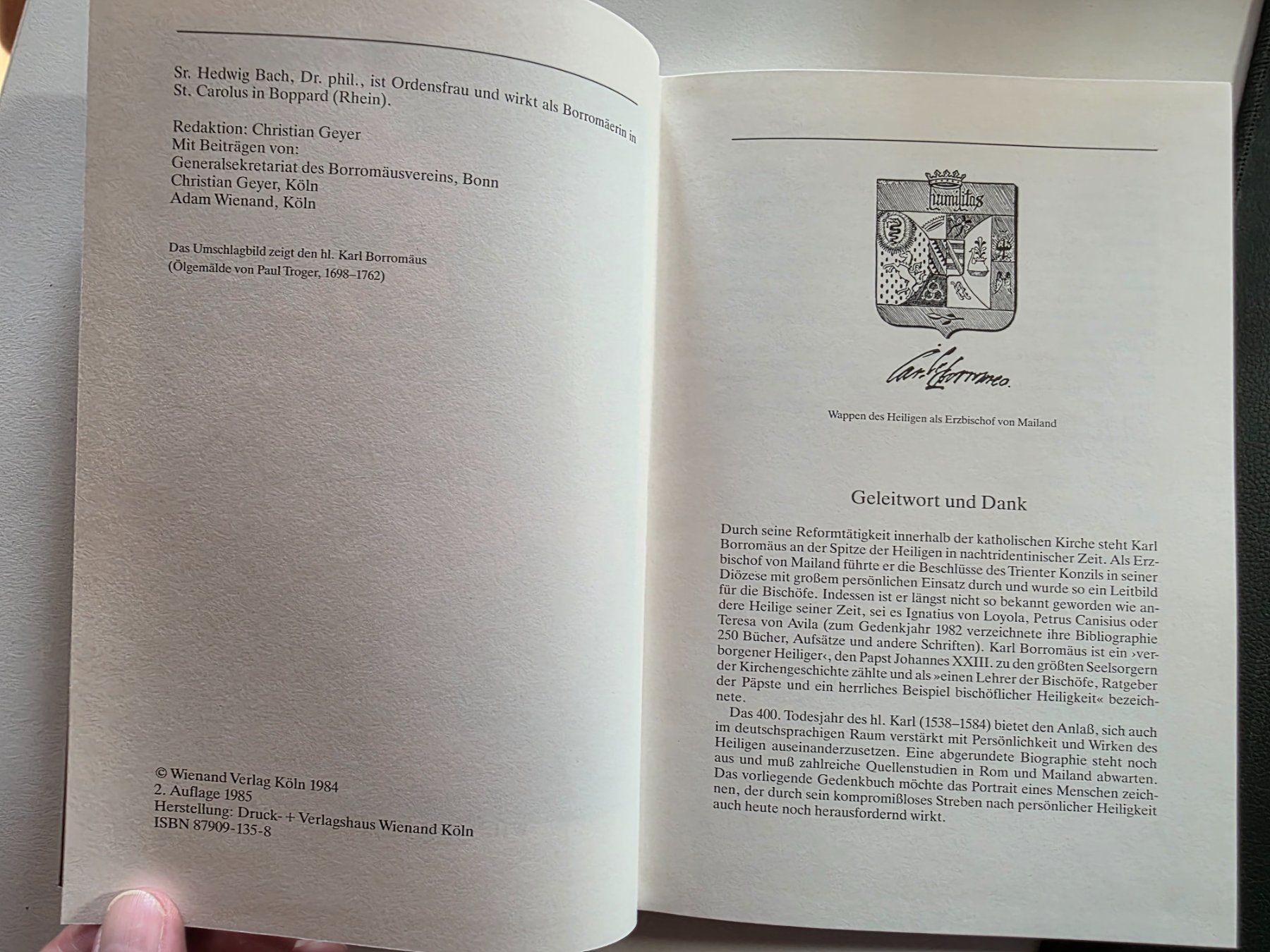 Livres: Karl Borromäus - Hedwig Bach - 1985 – D'occasion à Walterswil BE par Lonitti 3