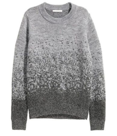 h&m   🩶   metallic strick pullover  🖤 Grösse  L