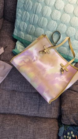 Grosse Tote Bag Gianni Chiarini neu grün Lila 