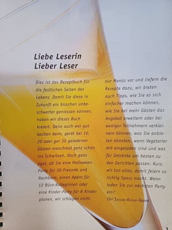 Bücher: Kochbuch / Rezepte 'Party-Time' v. SAISON-KÜCHE – Gebraucht aus Entlebuch von Waldschratt65 1