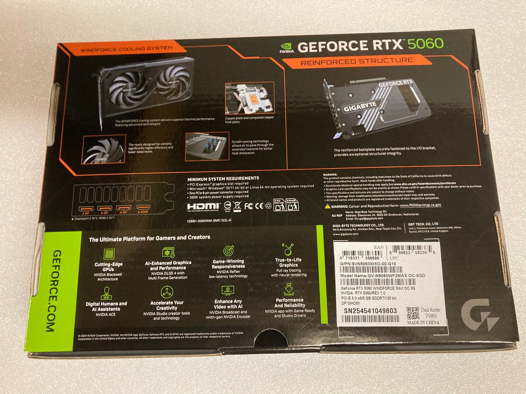 Nvidia Schede grafiche: Gigabyte GeForce RTX 5060 Windforce MAX OC 8GB neu – Nuovo (secondo la descrizione) da Wettingen venduto da Schabernack_sam 6