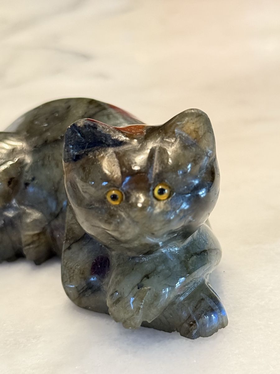 Figurines: Labradorit Katze, Edelstein-Katzenfigur – D'occasion à Aarburg par Schatzaffe 2